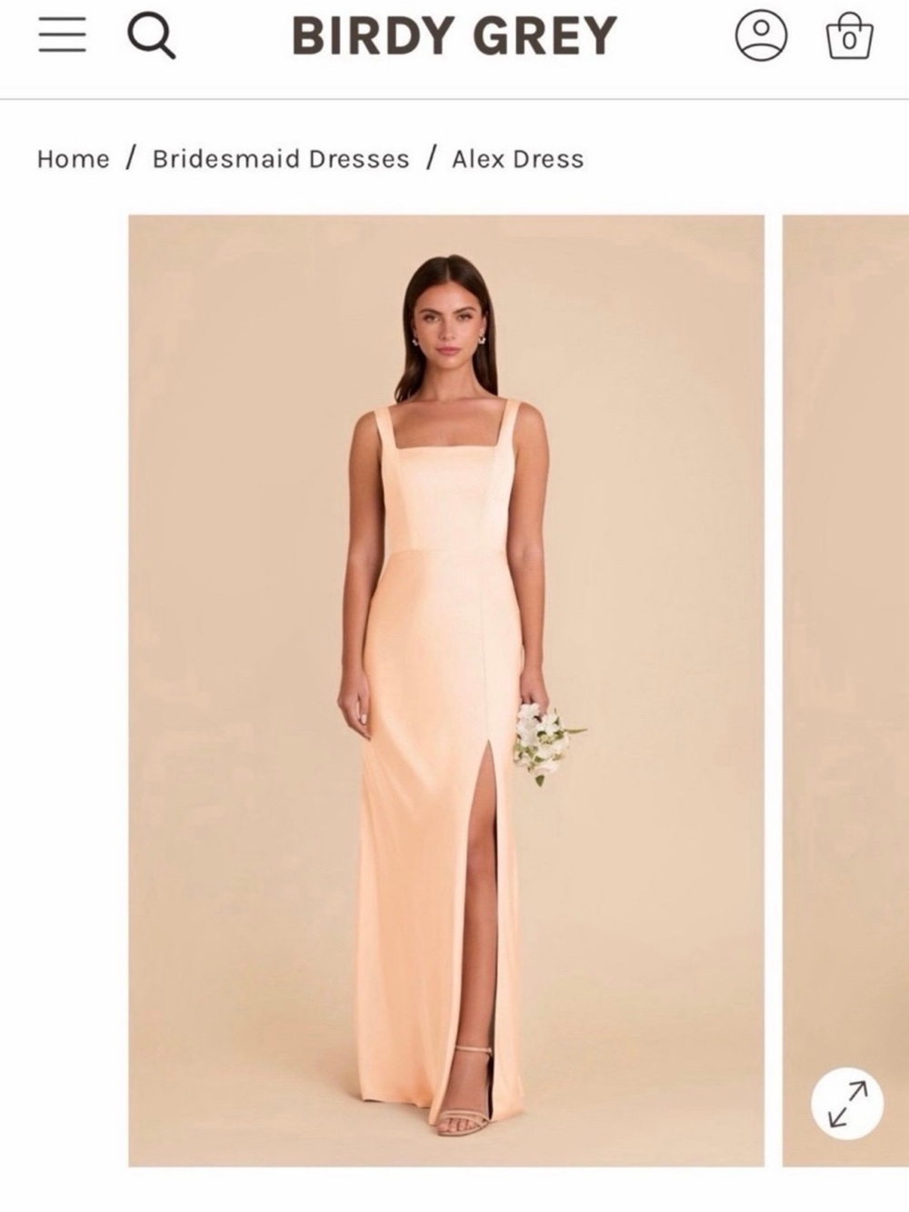 Birdy Grey Alex Square-Neck Maxi Dress in Blush Peach